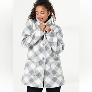 Susan Graver Weekend Reversible Polar Fleece & Sherpa Coat. Size XS